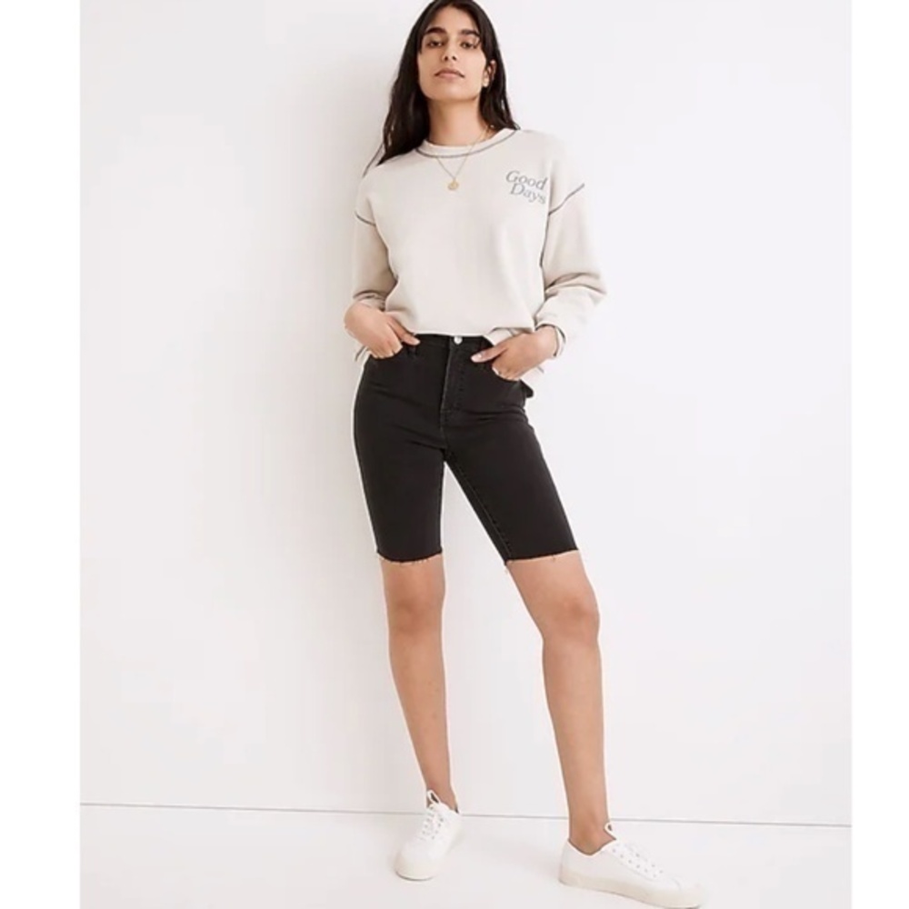 Madewell Roadtripper Supersoft Biker Shorts in Lunar Wash Cotton Blend Size 27
